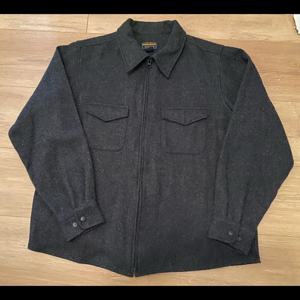 Woolrich XL gray full zip up shirt jacket